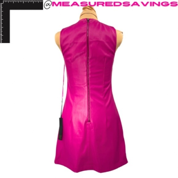 XS - NWT - House of Harlow Pink Faux-Leather Sheath Dress - Picture 3 of 7